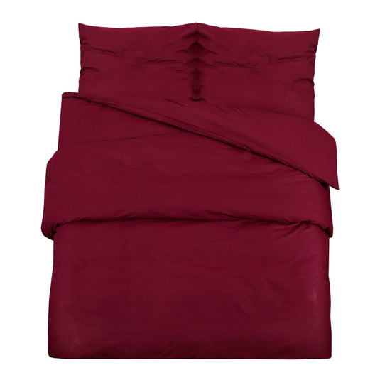 Vidaxl dekbedovertrekset lichtgewicht 135x200 cm microvezel bordeaux