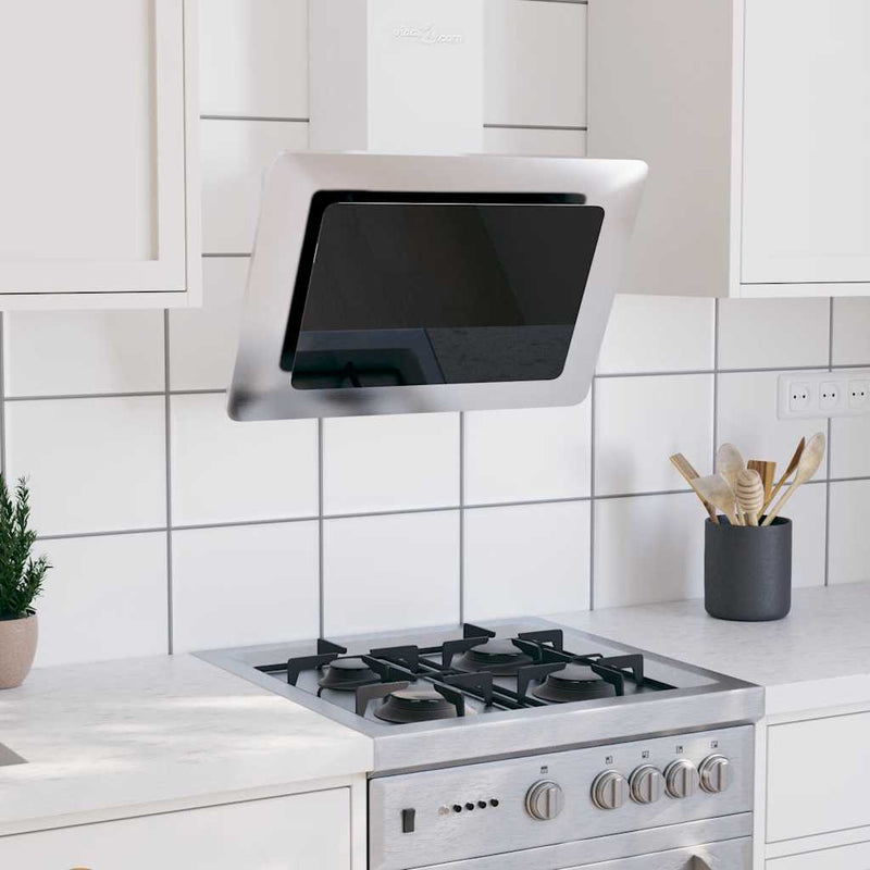 Load image into Gallery viewer, VidaXL Wandafzuigkap 60 cm roestvrij staal gehard glas zilverkleurig
