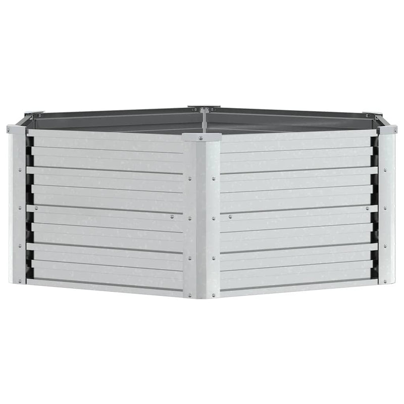 Load image into Gallery viewer, Vidaxl plantenbak verhoogd 129x45 cm gegalvaniseerd staal zilverkleur
