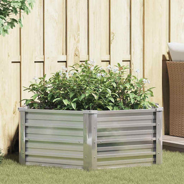 Vidaxl plantenbak verhoogd 129x45 cm gegalvaniseerd staal zilverkleur