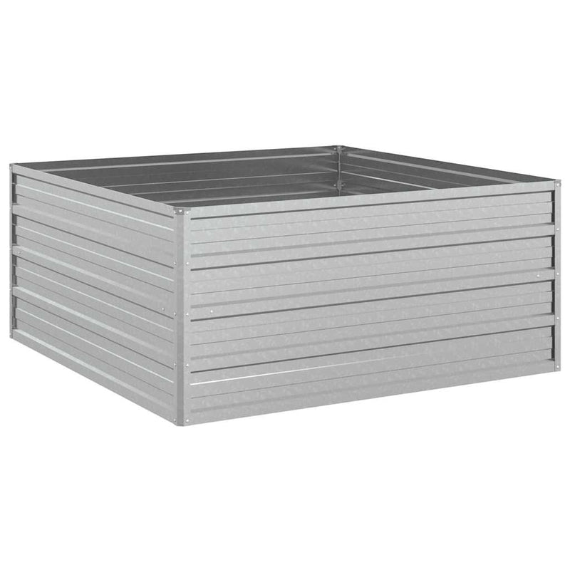 Load image into Gallery viewer, Vidaxl plantenbak verhoogd 100x100x45 cm gegalvaniseerd staal zilver
