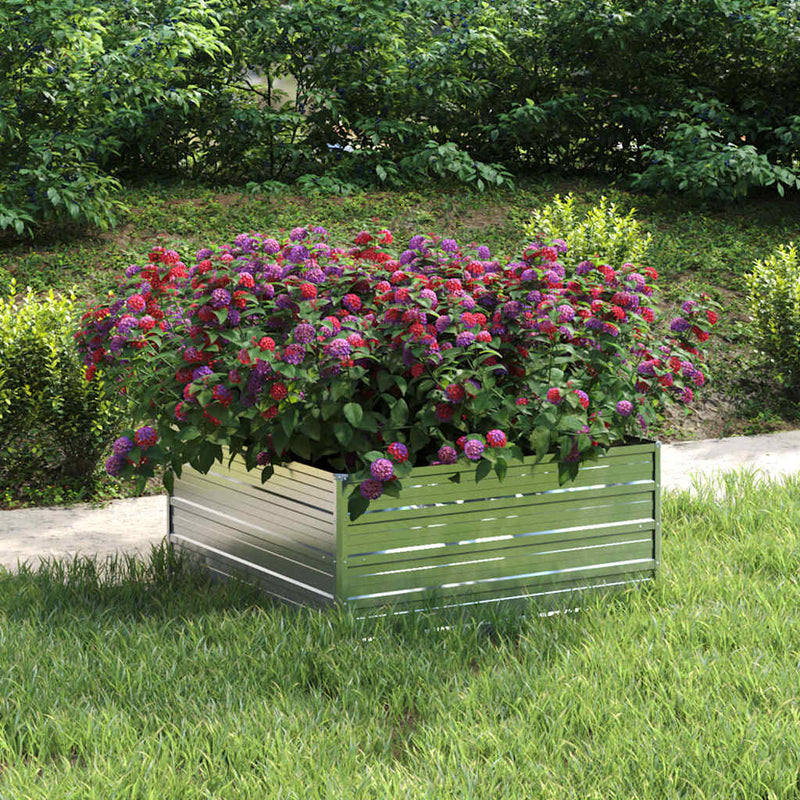 Load image into Gallery viewer, Vidaxl plantenbak verhoogd 100x100x45 cm gegalvaniseerd staal zilver
