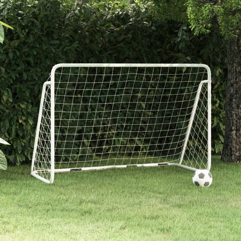 Load image into Gallery viewer, Vidaxl voetbaldoel met net 180x90x120 cm staal wit
