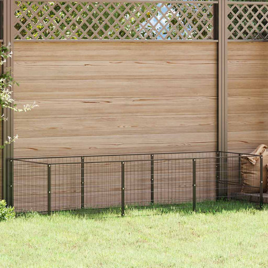 Vidaxl hondenkennel 3 m² staal zwart