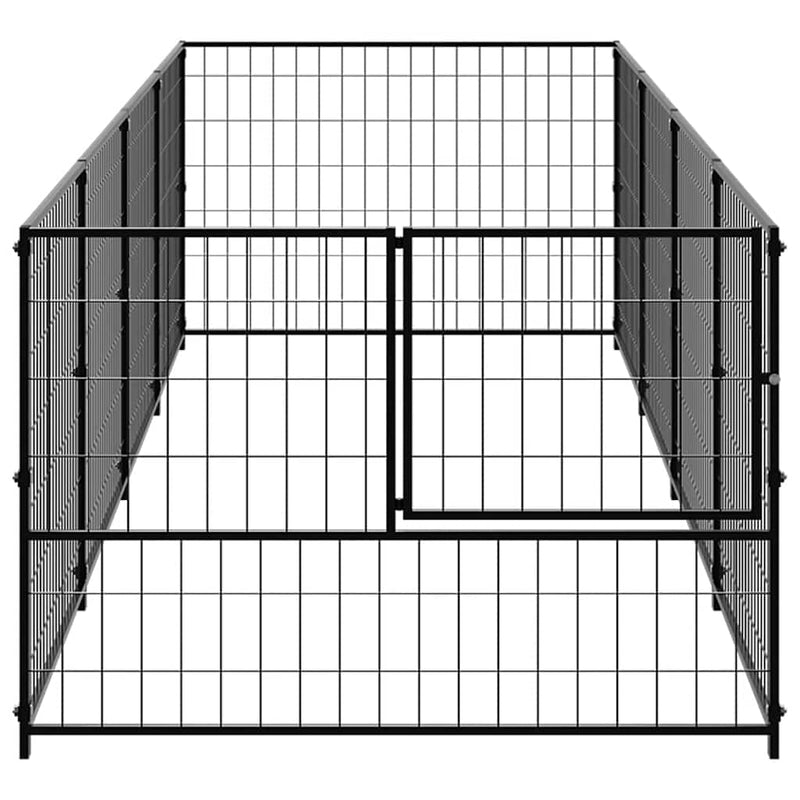 Load image into Gallery viewer, Vidaxl hondenkennel 4 m² staal zwart
