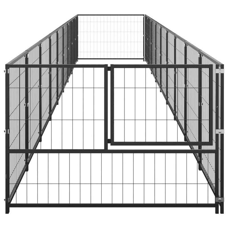 Load image into Gallery viewer, VidaXL Hondenkennel 9 m² staal zwart
