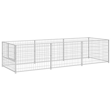 Vidaxl hondenkennel 3 m² staal zilverkleurig