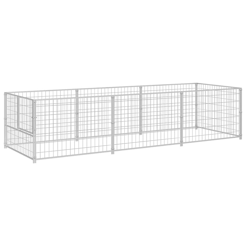 Load image into Gallery viewer, Vidaxl hondenkennel 3 m² staal zilverkleurig
