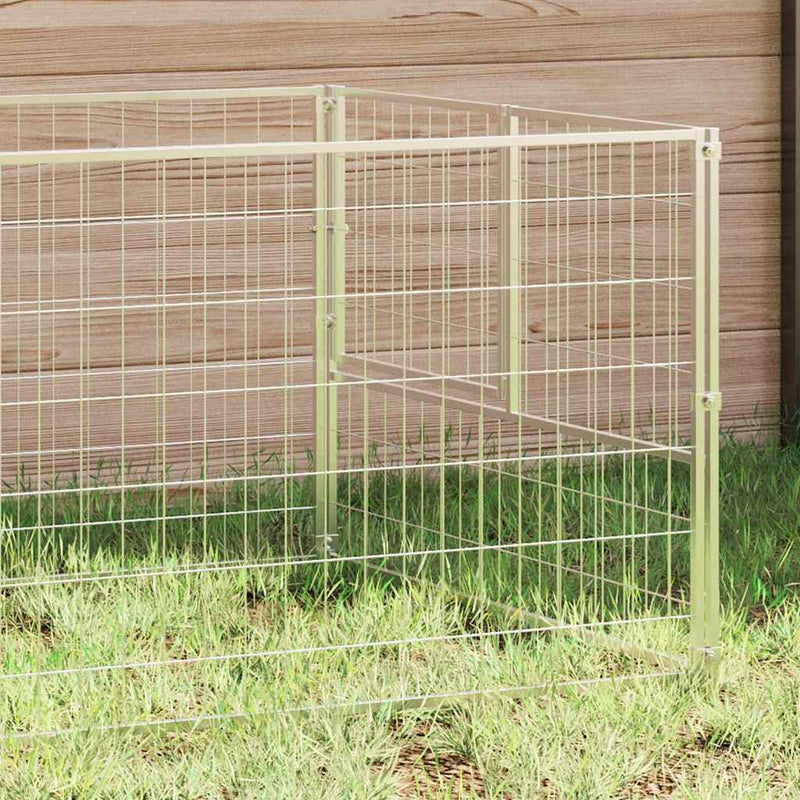 Load image into Gallery viewer, Vidaxl hondenkennel 3 m² staal zilverkleurig
