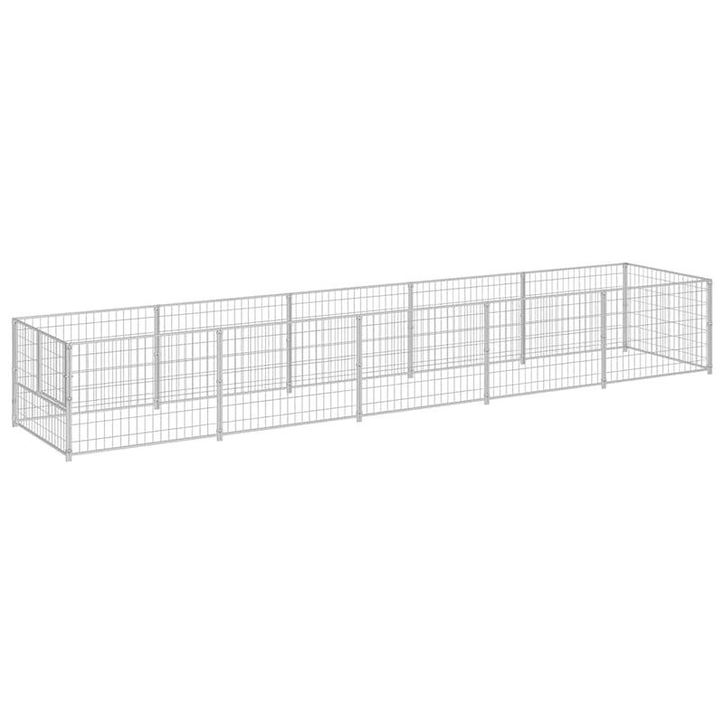 Load image into Gallery viewer, Vidaxl hondenkennel 5 m² staal zilverkleurig
