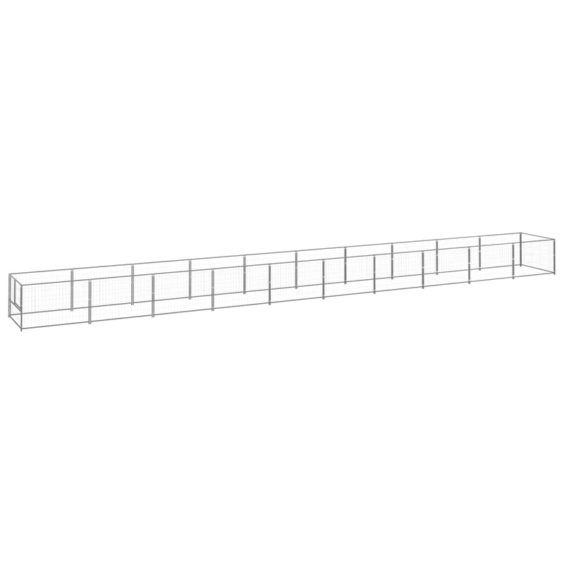 Load image into Gallery viewer, VidaXL Hondenkennel 10 m² staal zilverkleurig
