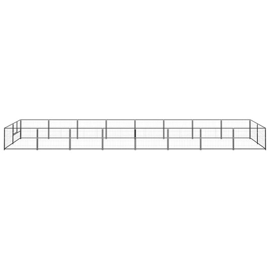 VidaXL Hondenkennel 16 m² staal zwart