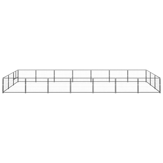 VidaXL Hondenkennel 21 m² staal zwart