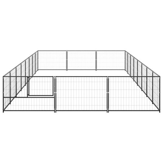 VidaXL Hondenkennel 24 m² staal zwart