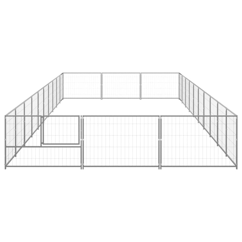 Load image into Gallery viewer, VidaXL Hondenkennel 30 m² staal zilverkleurig
