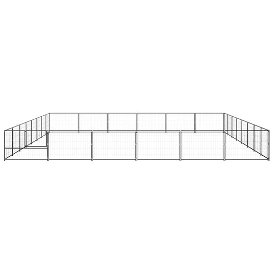 VidaXL Hondenkennel 48 m² staal zwart