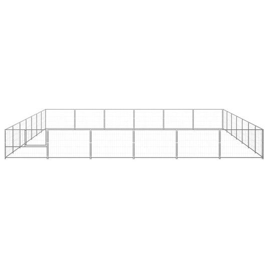 VidaXL Hondenkennel 42 m² staal zilverkleurig