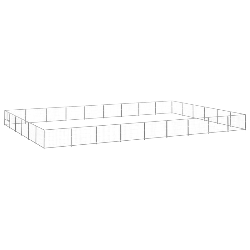 Load image into Gallery viewer, VidaXL Hondenkennel 54 m² staal zilverkleurig
