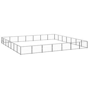 VidaXL Hondenkennel 49 m² staal zwart