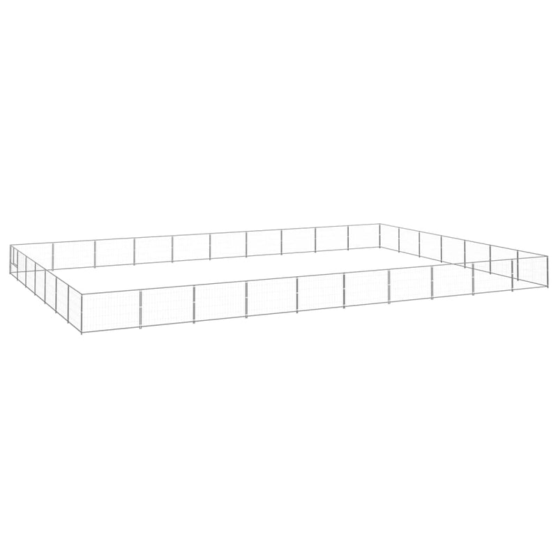 Load image into Gallery viewer, VidaXL Hondenkennel 70 m² staal zilverkleurig
