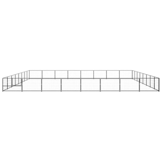 VidaXL Hondenkennel 64 m² staal zwart