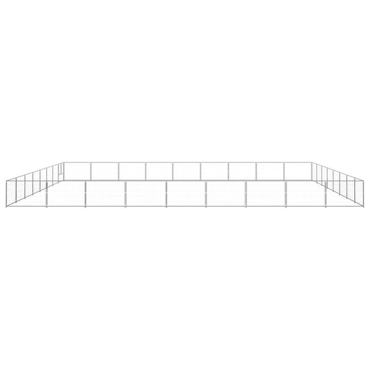 VidaXL Hondenkennel 72 m² staal zilverkleurig