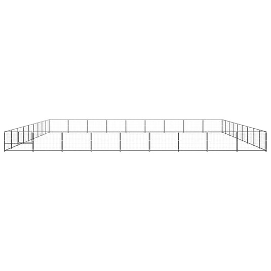 VidaXL Hondenkennel 81 m² staal zwart