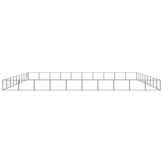 VidaXL Hondenkennel 90 m² staal zwart