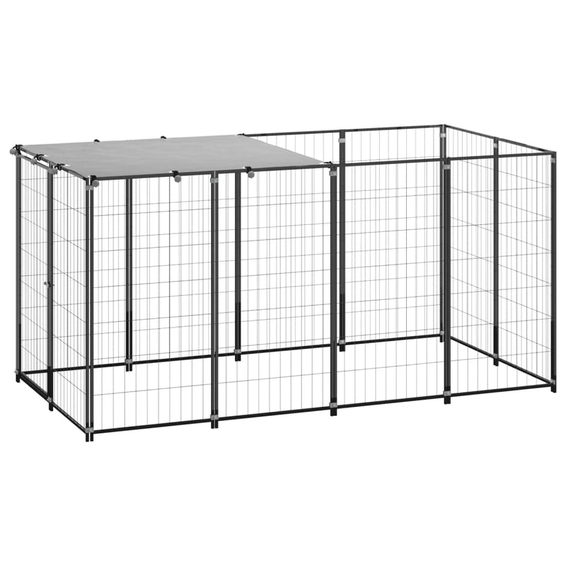 Load image into Gallery viewer, VidaXL Hondenkennel 2,42 m² staal zwart
