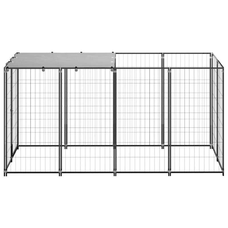 Load image into Gallery viewer, VidaXL Hondenkennel 2,42 m² staal zwart
