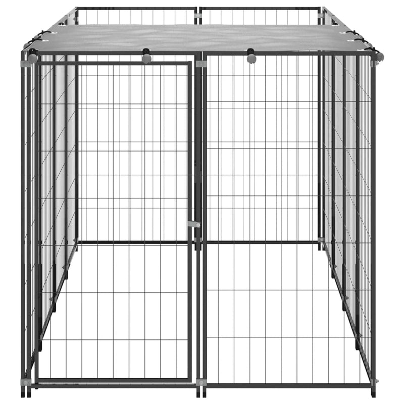 Load image into Gallery viewer, VidaXL Hondenkennel 2,42 m² staal zwart
