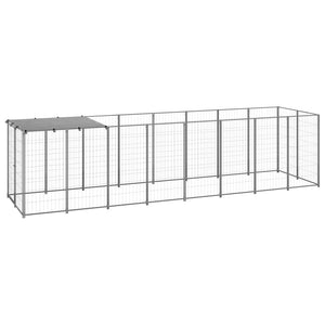 VidaXL Hondenkennel 4,84 m² staal zilverkleurig