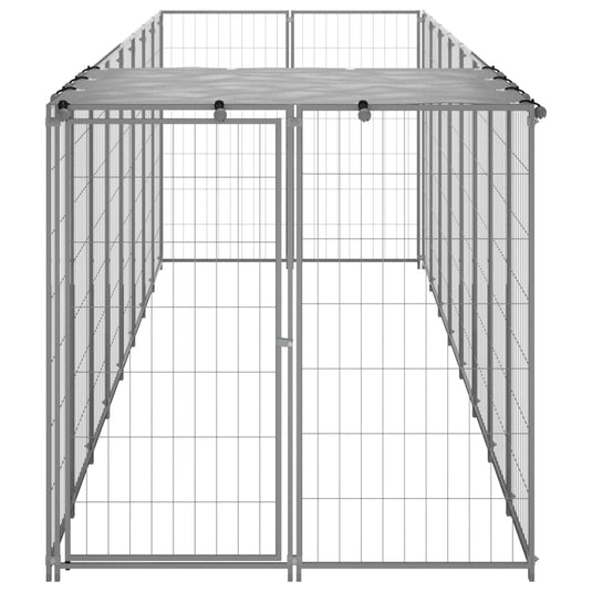 VidaXL Hondenkennel 4,84 m² staal zilverkleurig