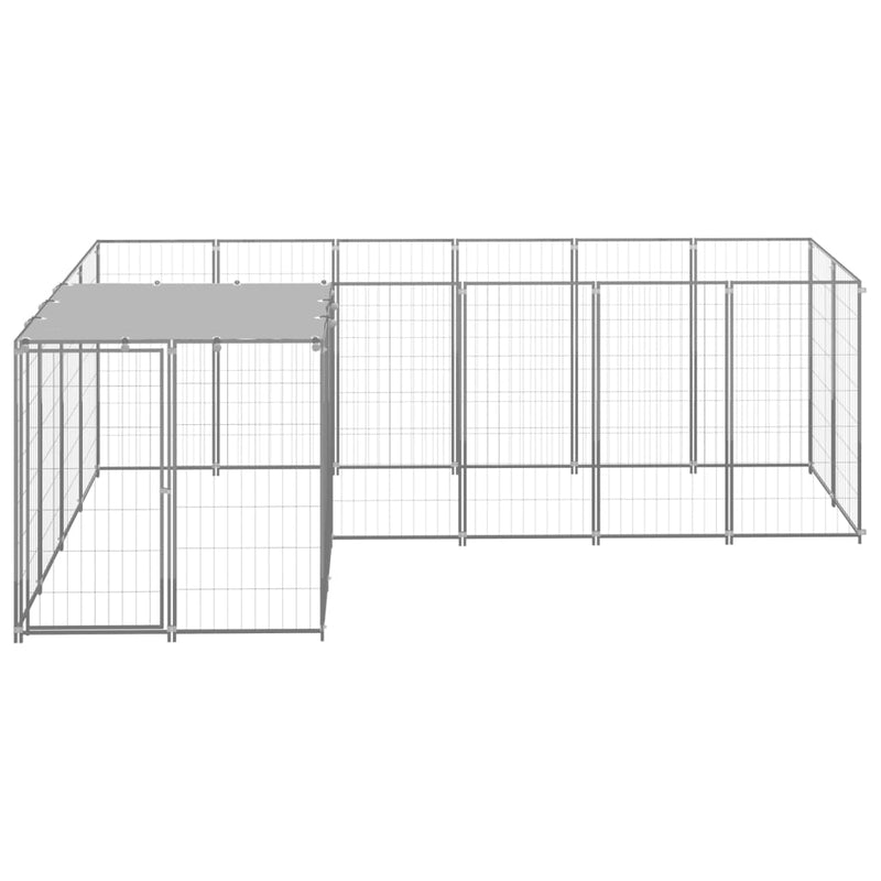 Load image into Gallery viewer, VidaXL Hondenkennel 4,84 m² staal zilverkleurig

