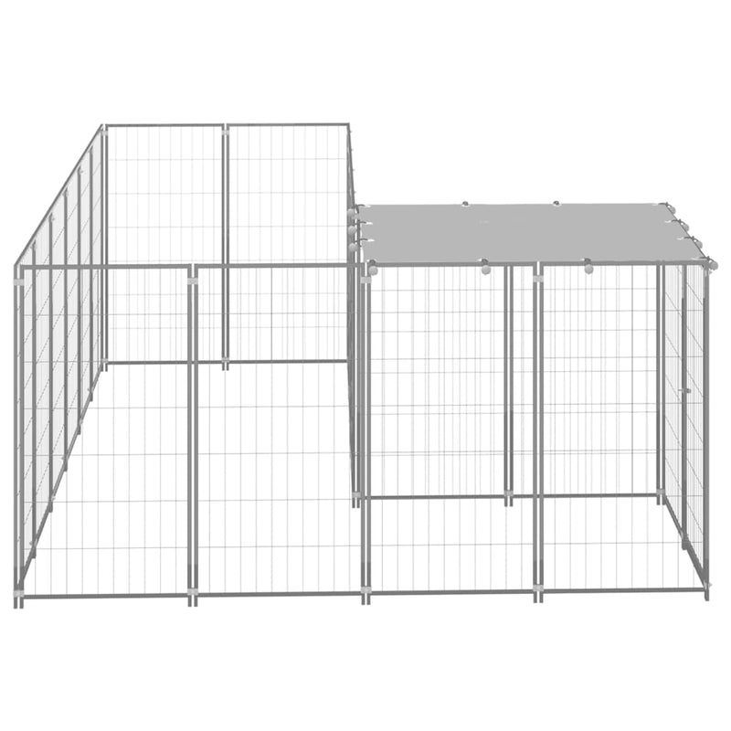 Load image into Gallery viewer, VidaXL Hondenkennel 4,84 m² staal zilverkleurig
