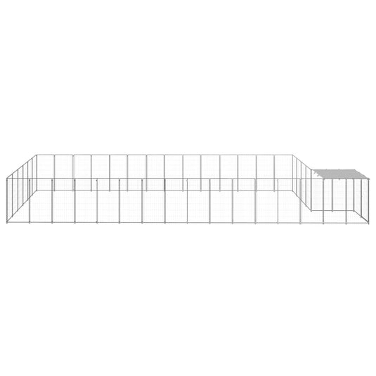 VidaXL Hondenkennel 26,62 m² staal zilverkleurig