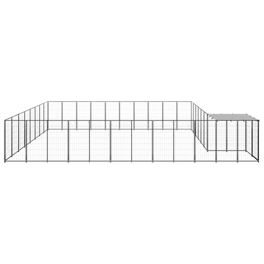 VidaXL Hondenkennel 25,41 m² staal zwart