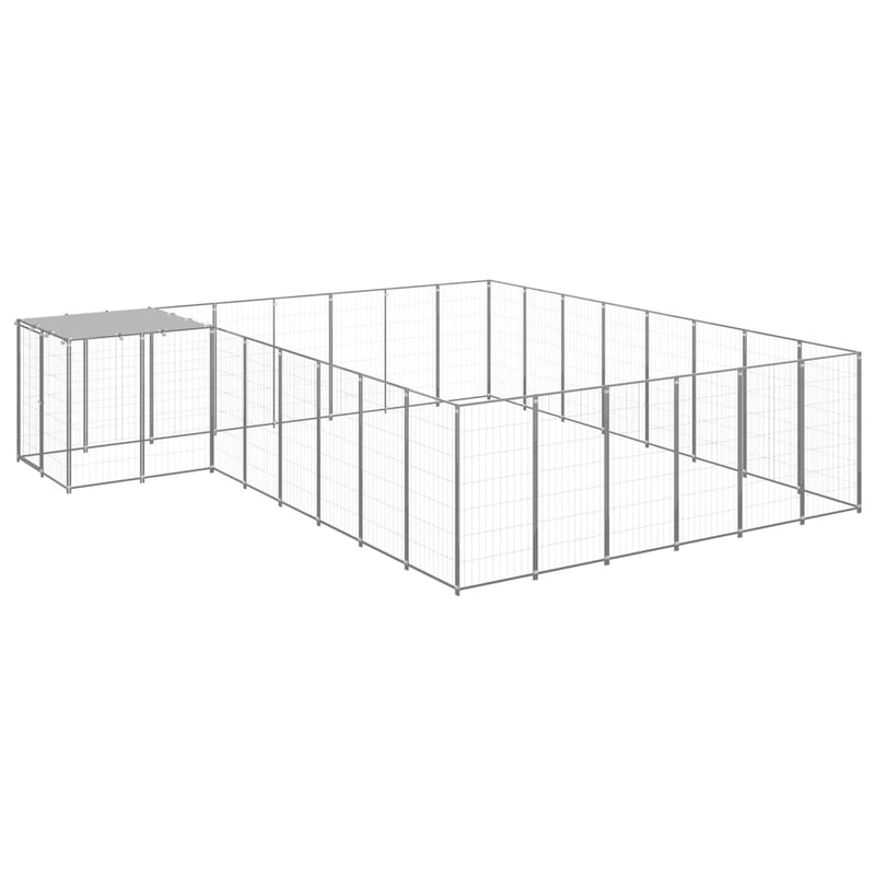 Load image into Gallery viewer, VidaXL Hondenkennel 15,73 m² staal zilverkleurig
