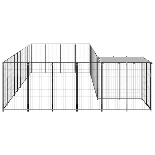 VidaXL Hondenkennel 13,31 m² staal zwart