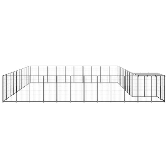 VidaXL Hondenkennel 31,46 m² staal zwart