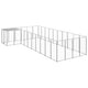 VidaXL Hondenkennel 13,31 m² staal zilverkleurig