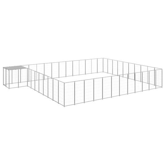 VidaXL Hondenkennel 37,51 m² staal zilverkleurig