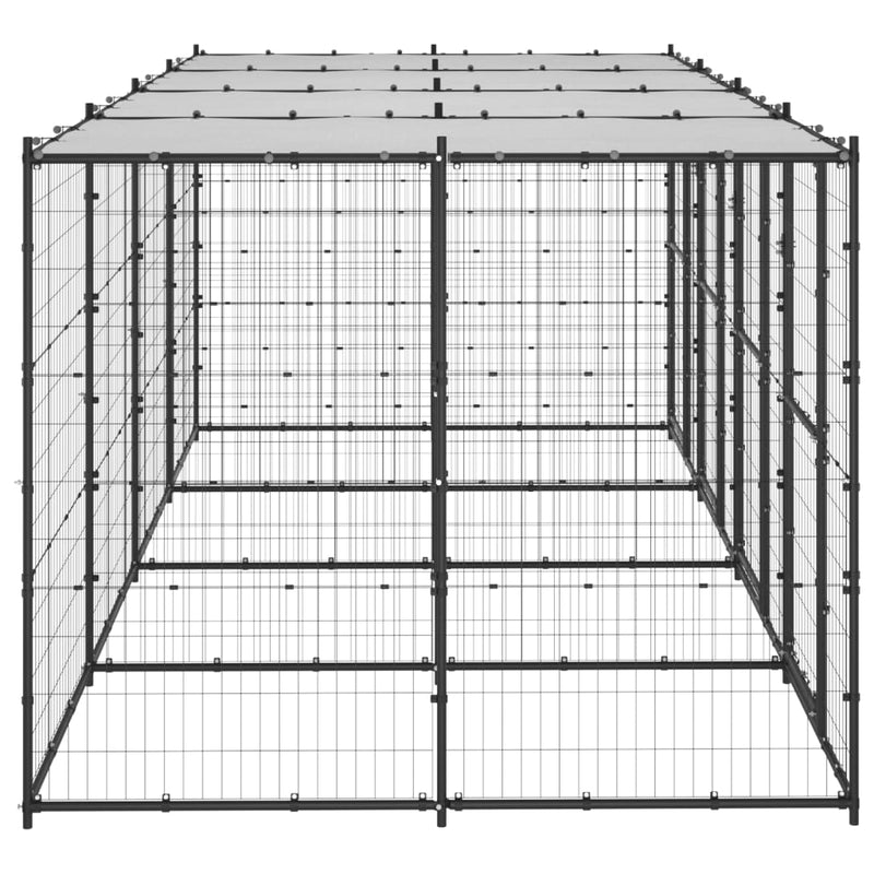 Load image into Gallery viewer, VidaXL Hondenkennel met dak 9,68 m² staal
