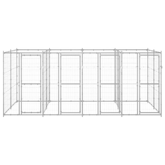 VidaXL Hondenkennel 9,68 m² gegalvaniseerd staal
