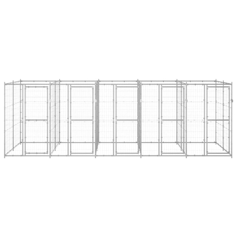 Load image into Gallery viewer, VidaXL Hondenkennel 12,1 m² gegalvaniseerd staal
