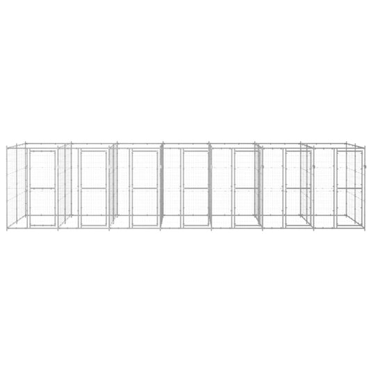 VidaXL Hondenkennel 16,94 m² gegalvaniseerd staal