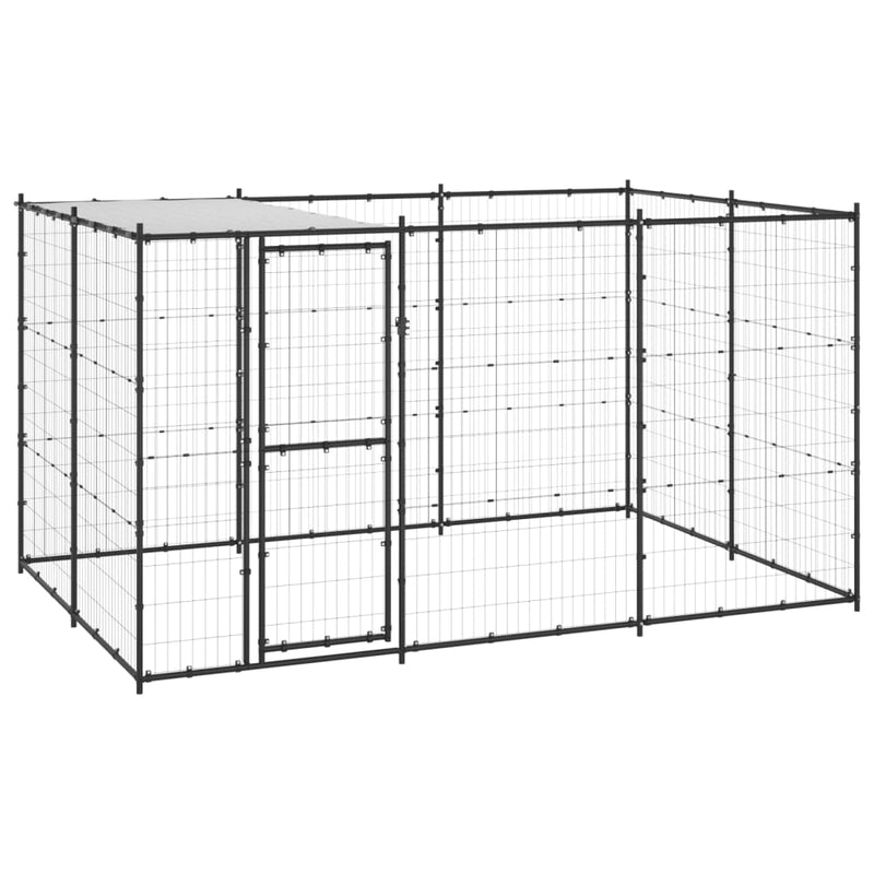 Load image into Gallery viewer, VidaXL Hondenkennel met dak 7,26 m² staal
