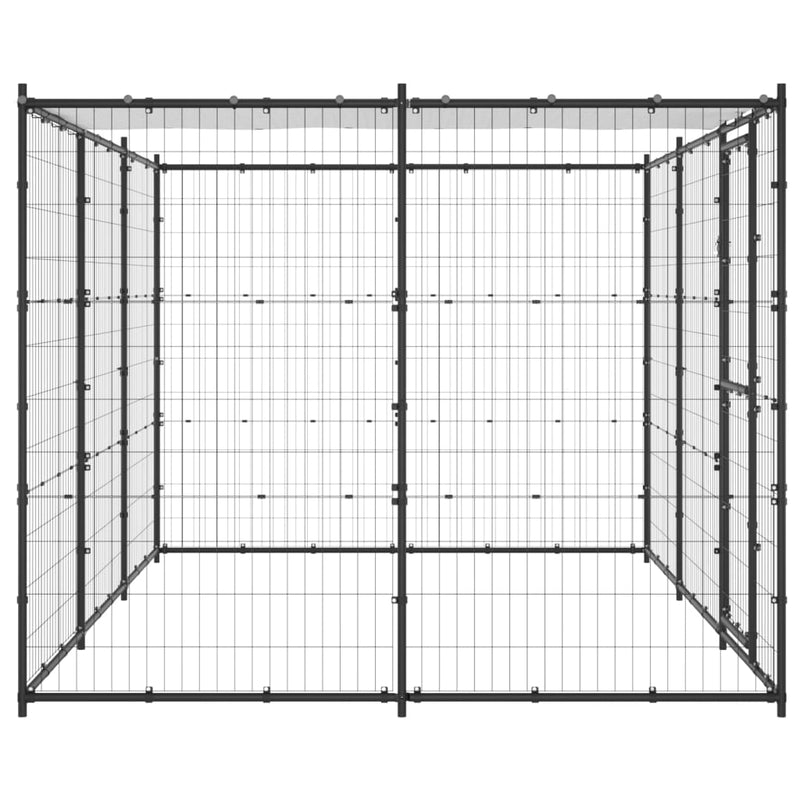 Load image into Gallery viewer, VidaXL Hondenkennel met dak 7,26 m² staal
