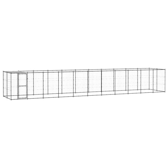 VidaXL Hondenkennel met dak 26,62 m² staal