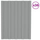 VidaXL Dakpanelen 36 st 60x45 cm gegalvaniseerd staal grijs
